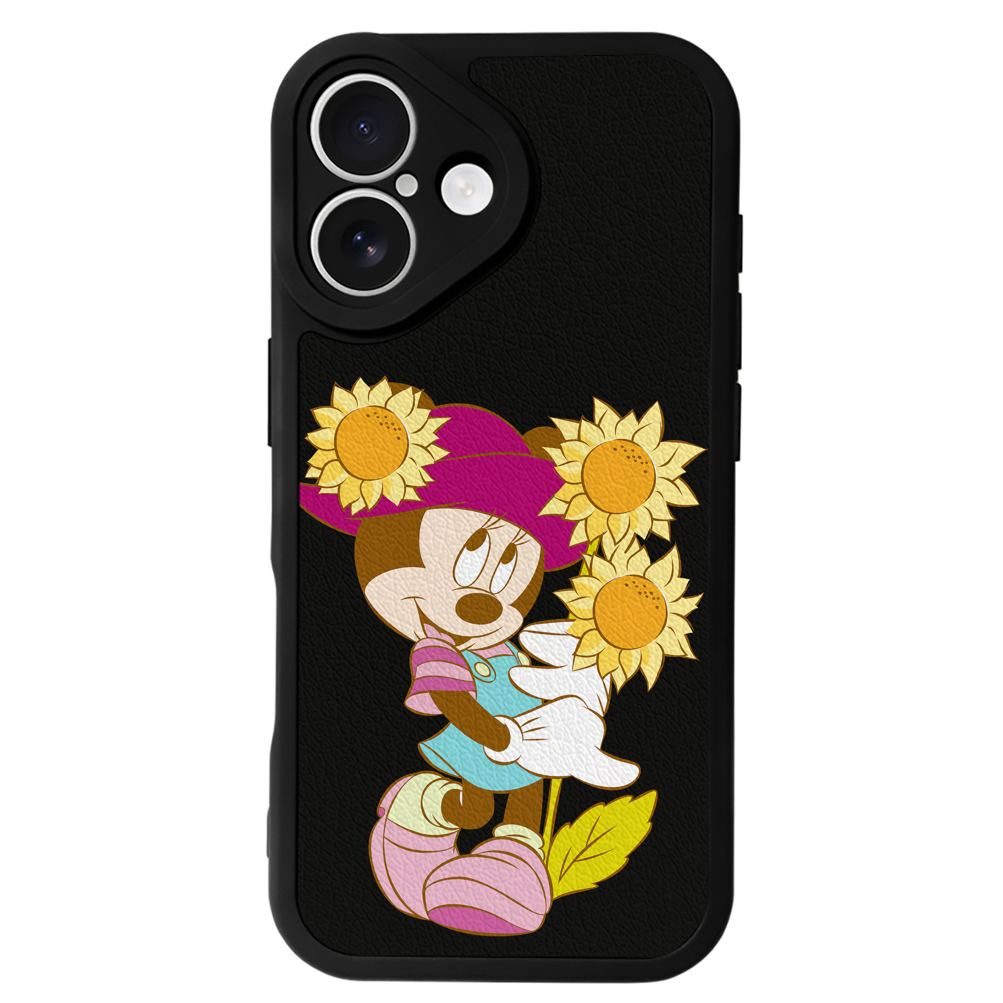 （画像用） ミッキーマウス Mickey Mouse 【iPhone 16シリーズ対応】シリコンスマホケース（レザー調） 材質：シリコン
